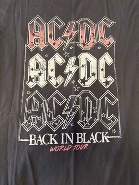 Maurices Black AC/DC Graphic Midi Dress with White and Pink Print tshirt dress